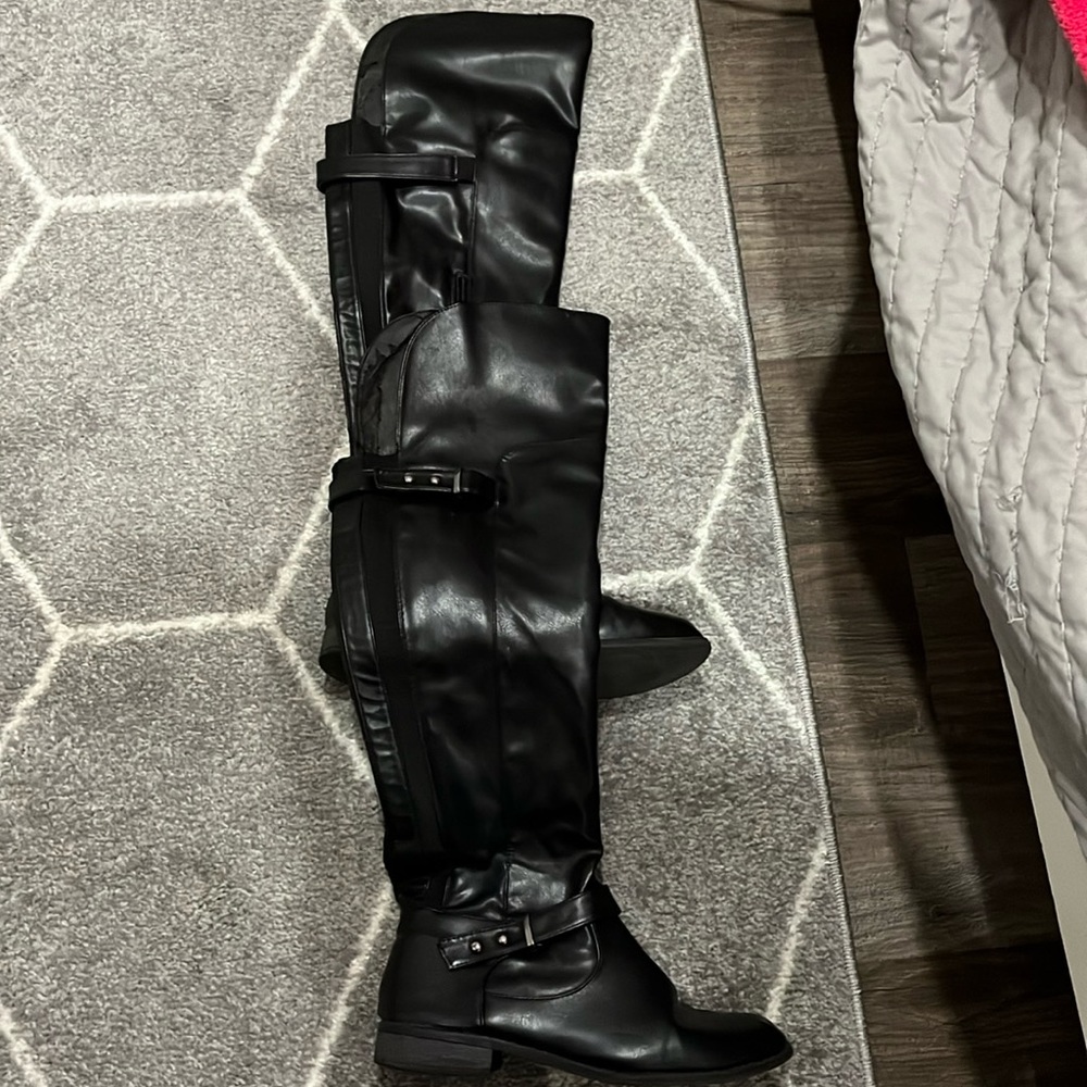 Charlotte Russe black over the knee boots